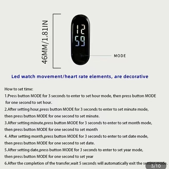 NEW Lilac Flower LED Waterproof Digital Watch - Picture 2 of 3